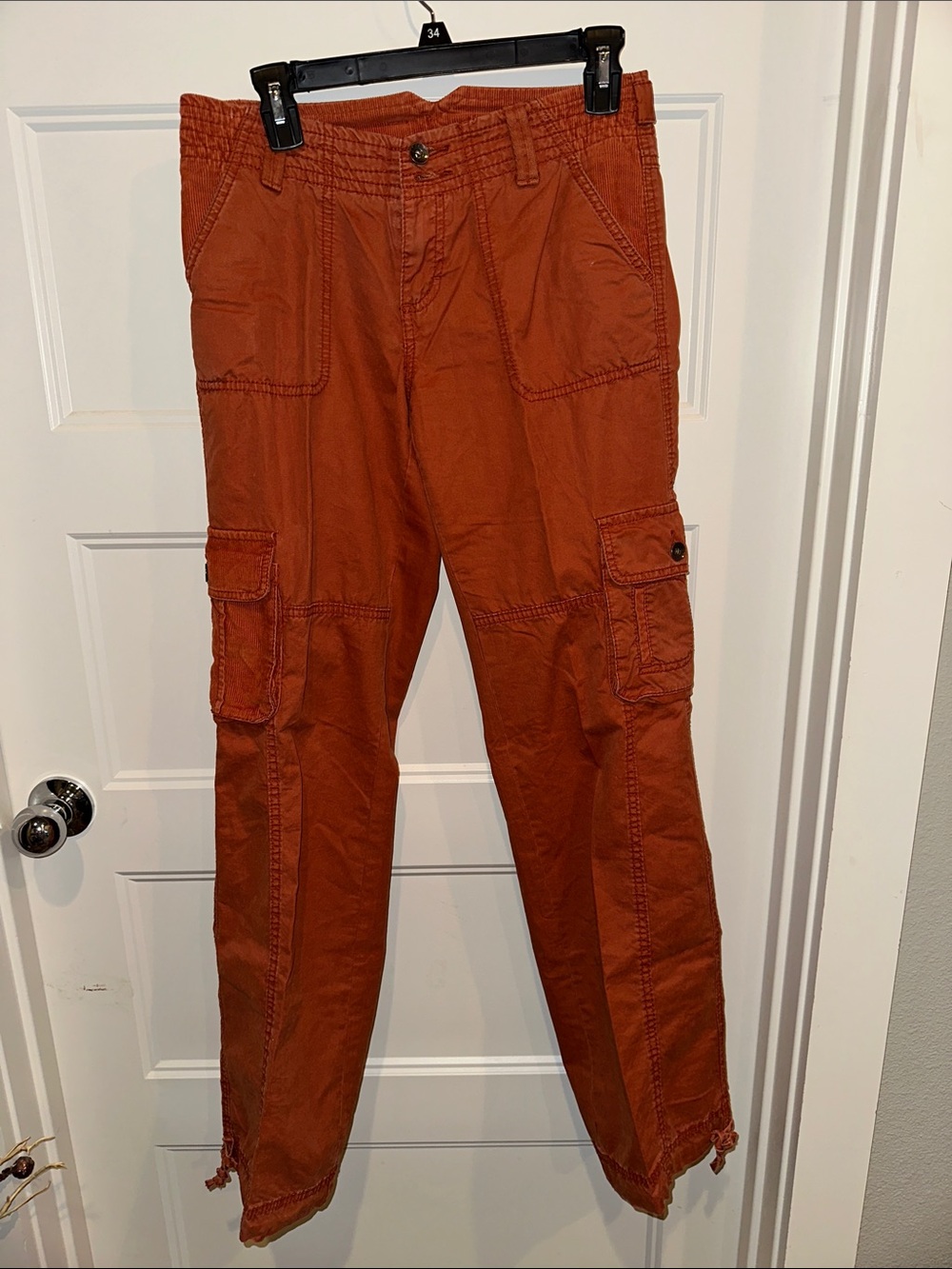 women’s Esprit terracotta orange/brick red cargo pants